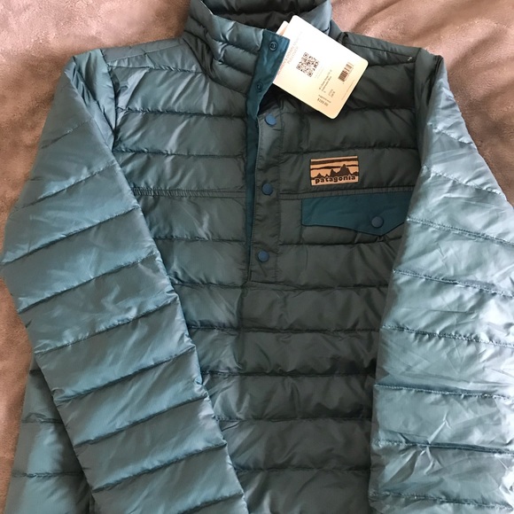 down snap t pullover